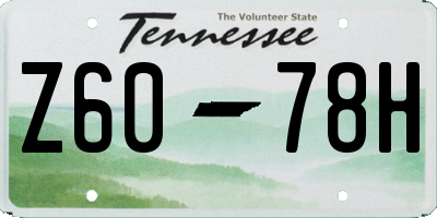 TN license plate Z6078H