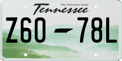 TN license plate Z6078L