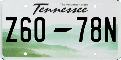 TN license plate Z6078N
