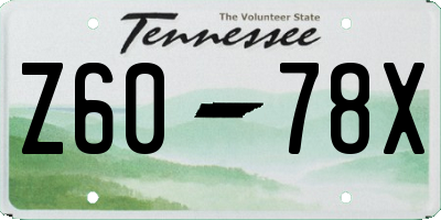 TN license plate Z6078X