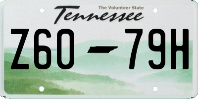 TN license plate Z6079H