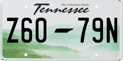 TN license plate Z6079N