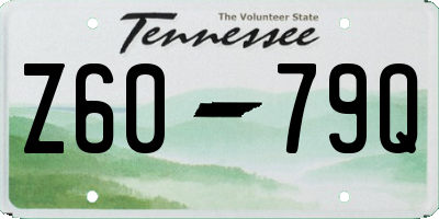 TN license plate Z6079Q