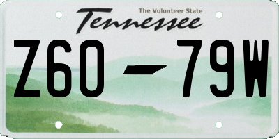 TN license plate Z6079W