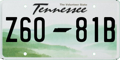 TN license plate Z6081B