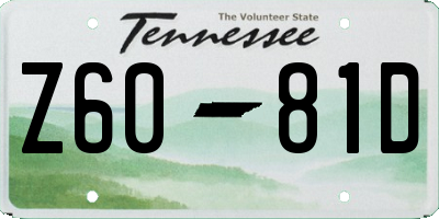 TN license plate Z6081D
