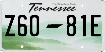 TN license plate Z6081E