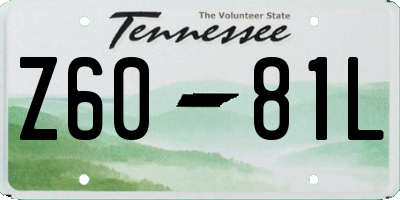 TN license plate Z6081L