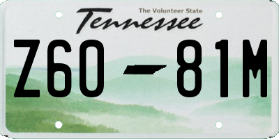 TN license plate Z6081M