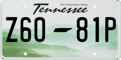 TN license plate Z6081P