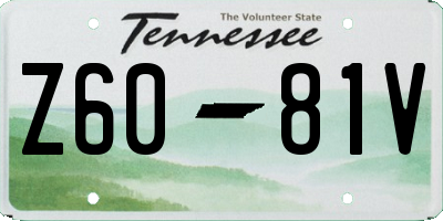 TN license plate Z6081V