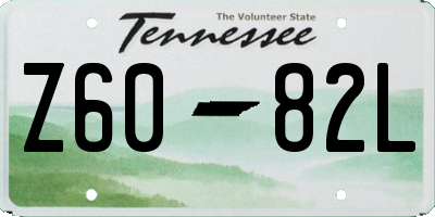 TN license plate Z6082L