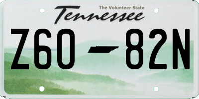 TN license plate Z6082N