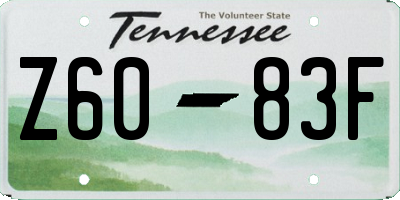 TN license plate Z6083F