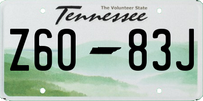 TN license plate Z6083J