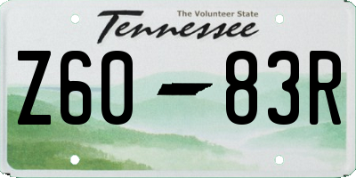 TN license plate Z6083R
