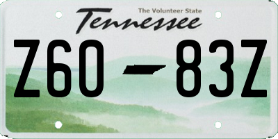 TN license plate Z6083Z