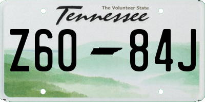 TN license plate Z6084J