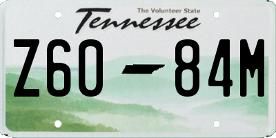 TN license plate Z6084M