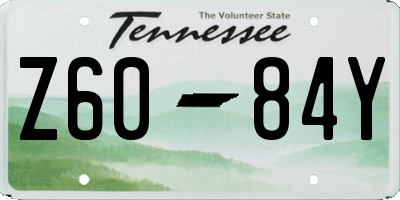 TN license plate Z6084Y