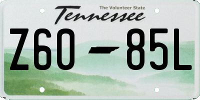 TN license plate Z6085L
