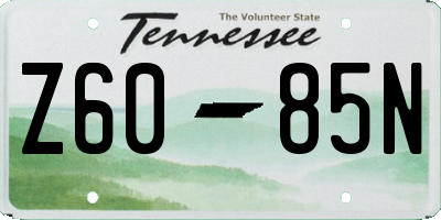 TN license plate Z6085N