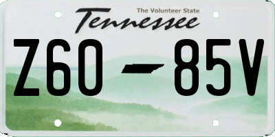 TN license plate Z6085V