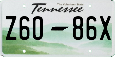 TN license plate Z6086X