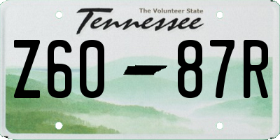TN license plate Z6087R