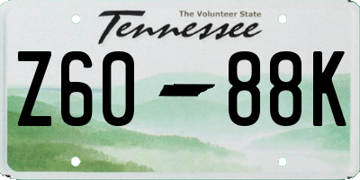 TN license plate Z6088K