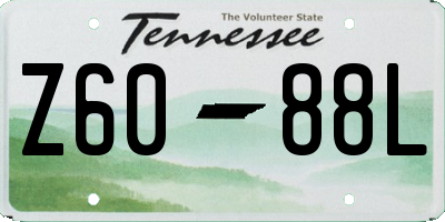 TN license plate Z6088L