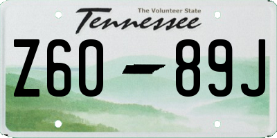 TN license plate Z6089J