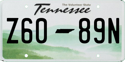 TN license plate Z6089N