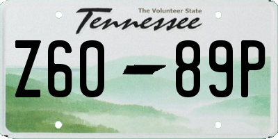TN license plate Z6089P