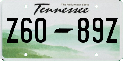 TN license plate Z6089Z