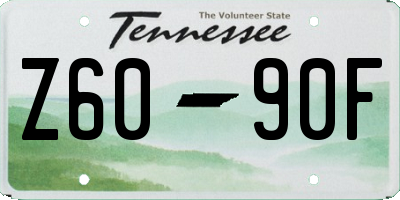 TN license plate Z6090F