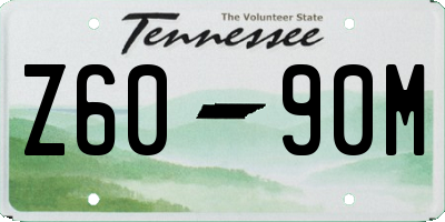 TN license plate Z6090M