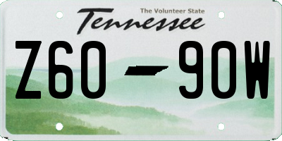 TN license plate Z6090W