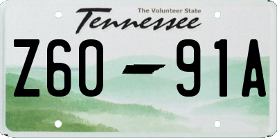 TN license plate Z6091A