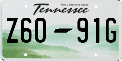 TN license plate Z6091G