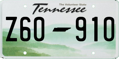 TN license plate Z6091O