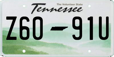 TN license plate Z6091U