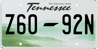 TN license plate Z6092N