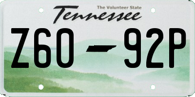 TN license plate Z6092P