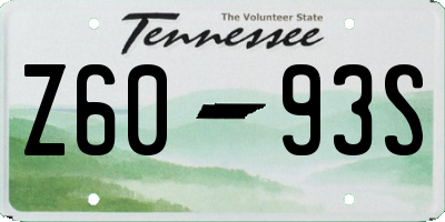 TN license plate Z6093S
