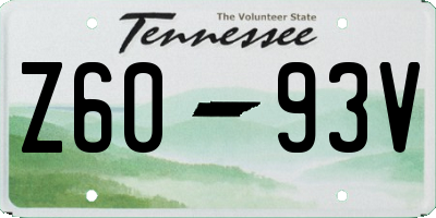 TN license plate Z6093V