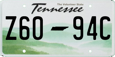 TN license plate Z6094C