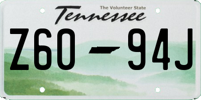 TN license plate Z6094J