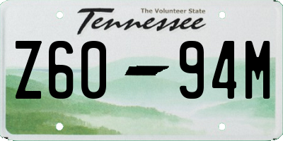 TN license plate Z6094M