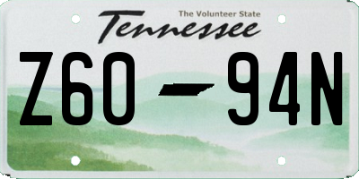 TN license plate Z6094N